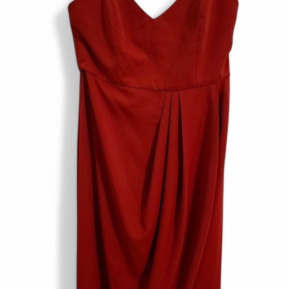 Lulu's Red Spaghetti Strap Wrap Midi Dress - Picture 3 of 3